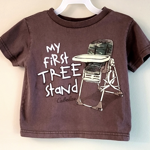 Cabela's "My First Tree Stand" brown short sleeved tee shirt - Picture 1 of 5